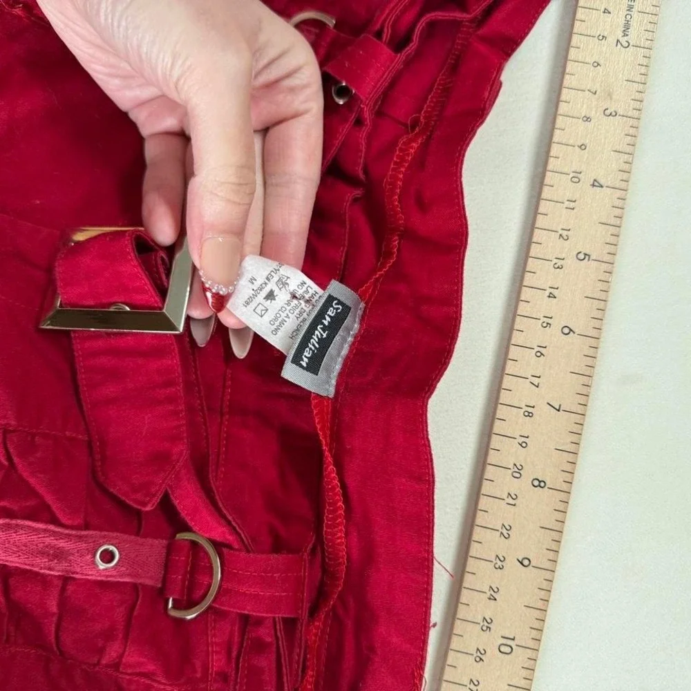 Y2k red low rise‎ pants  y2k san julian red pants